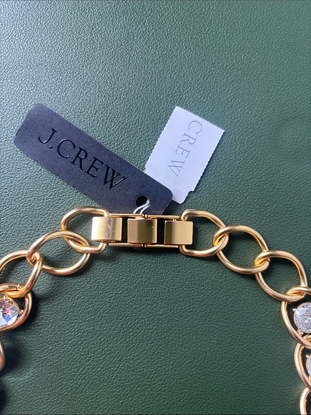 J. Crew Gold Link Necklace with Sparkle Crystals - Picture 5 of 7